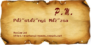 Pöstényi Múzsa névjegykártya